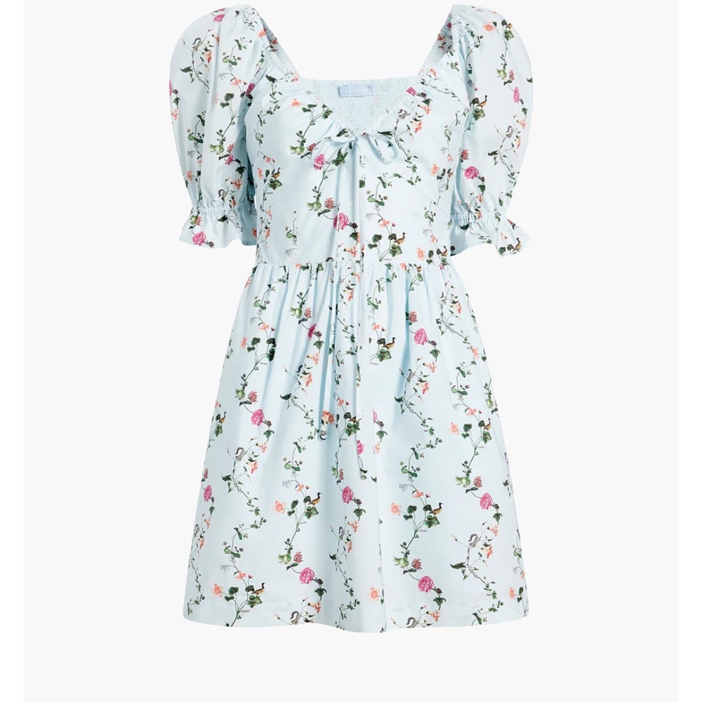 Hill House Ophelia Mini Dress - Light Blue and Pink